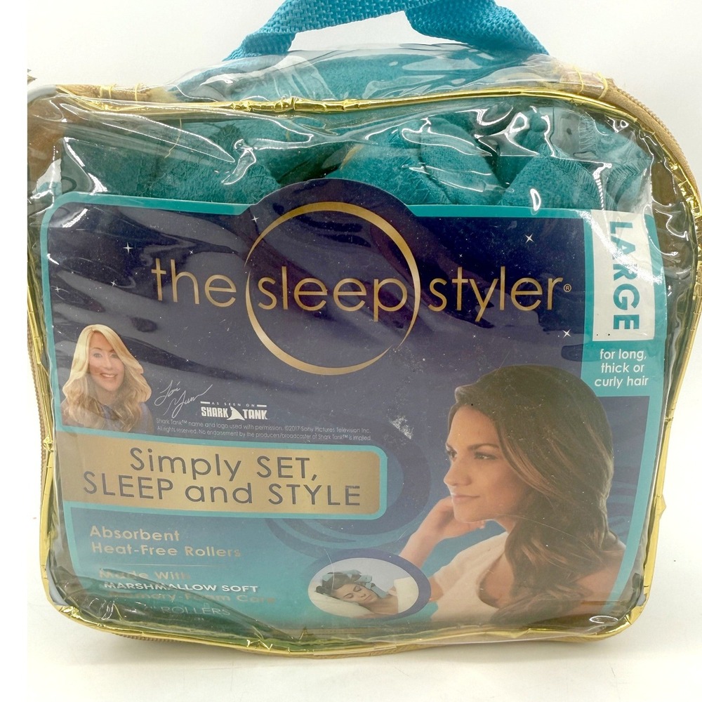 The Sleep Styler Hair Curlers Large 8 Count Heat-Free 6" Rollers Shark Tank